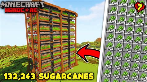 I Built A Giant Sugarcane Farm In Minecraft Hardcore Hindi Youtube