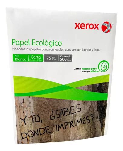 Papel Bond Xerox Ecol Gico Tama O Carta Meses Sin Intereses