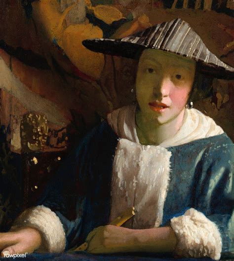 Girl With A Flute Ca 16651675 Attributed To Johannes Vermeer