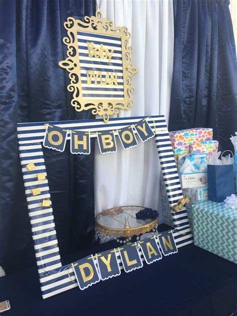 Oh Boy Baby Shower Navy And White Baby Showrt Baby Boy Shower Navy