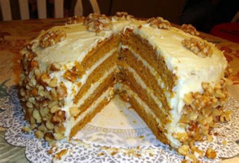 Four Layer Pumpkin Cake With Cream Cheese Frosting Nine Recipes