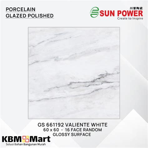 Jual GRANITE SUNPOWER 60 X 60 GS 661192 VALIENTE WHITE LANTAI MARBLE