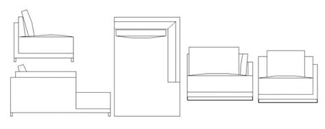 Creative Modern Sofa Set Multiple 2d Blocks Cad Drawing Details Dwg