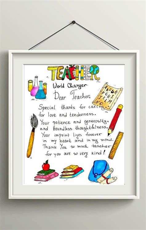 Happy teachers day gift teachers card print digital download – Artofit