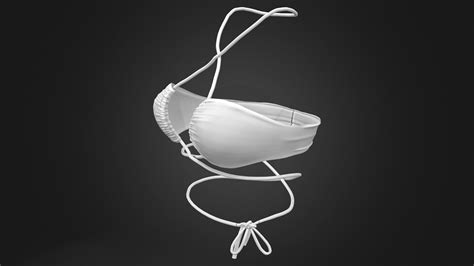 D Model Red Strappy Bikini Top VR AR Low Poly CGTrader