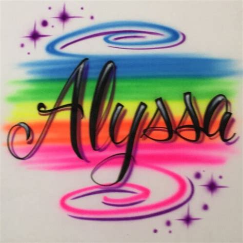 Custom Airbrush Rainbow Name T Shirt Airbrushed Personalized Etsy