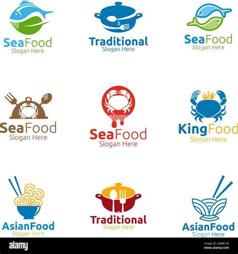 Seafood Logo Stock Vector Images Alamy