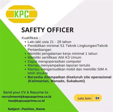 Pekerjaan Safety Officer Homecare