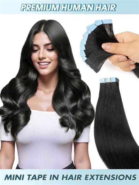 Piezas Mini Extensiones De Cabello Humano Con Cinta Adhesiva Color