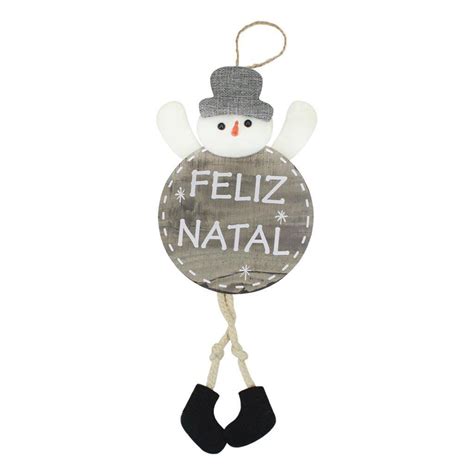 Enfeite Árvore Natal Pendente Boneco De Neve Natalino 37Cm Submarino