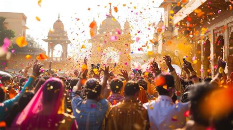 Premium Photo | A crowd of people are celebrating a festival They are ...