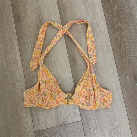 Billabong Bikini Set Size Medium Orange Floral Depop