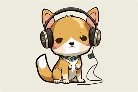 Dog Wearing Headphones Vector Graphic By Breakingdots · Creative Fabrica