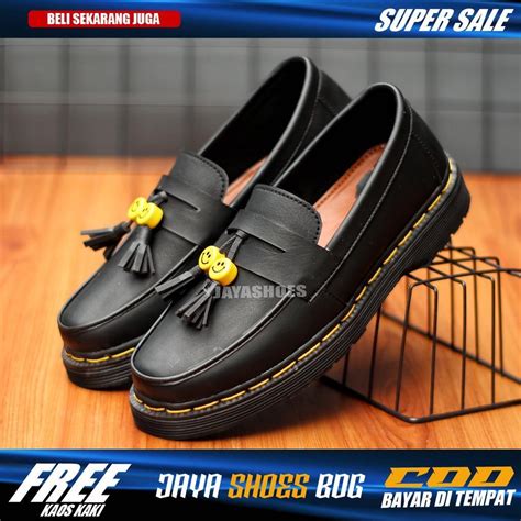 Jual Sepatu Loafers Penny Pantofel Docmart Formal Hitam Pria Smile