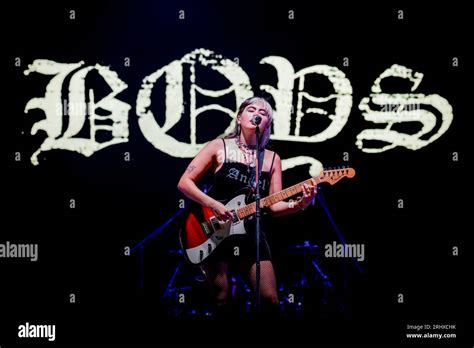 Hungary 10 August 2023 Destroy Boys band live at Sziget Festival in