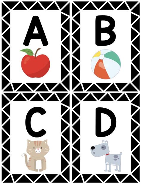 Free Printable Alphabet Flash Cards Black And White - Printable Word ...