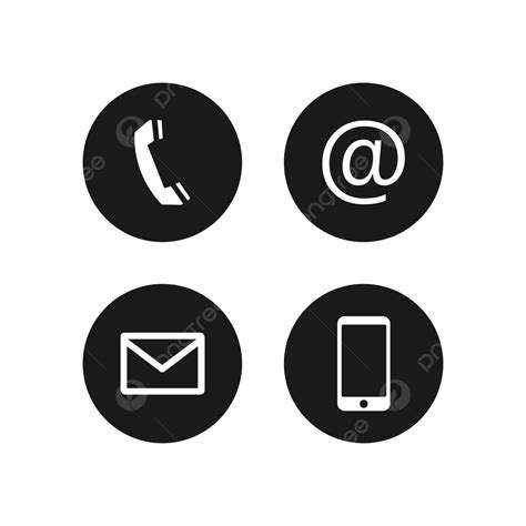 Isolated Contact Symbols Set With Vector Eps 10 On White Background