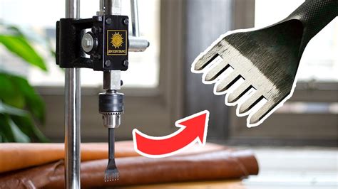 Using A Hand Press Machine To Punch Leather Stitching Holes Youtube