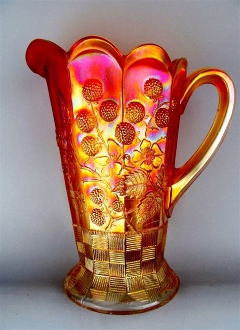 Northwood Carnival Glass Raspberry Pitcher Carnival Glass Carnival Glassware Antique Glass