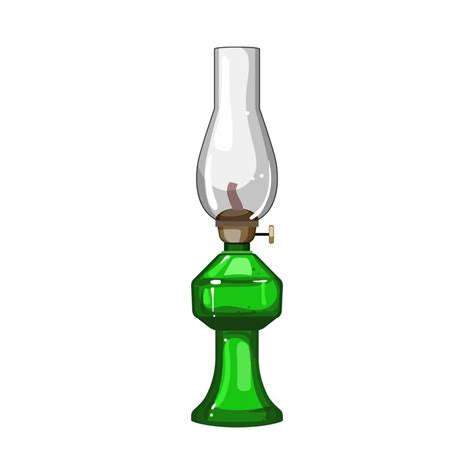 Glass Kerosene Lamp Cartoon Vector Illustration Vector Art At