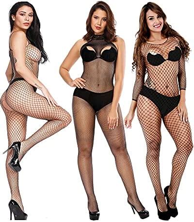 Amazon SATINIOR 12 Pieces Fishnet Lingerie Mesh Babydoll Bodysuit