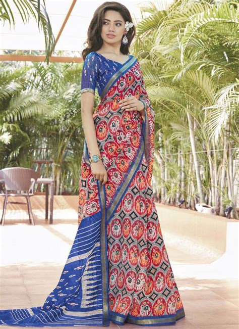 Buy Cotton Multi Colour Printed Saree Online