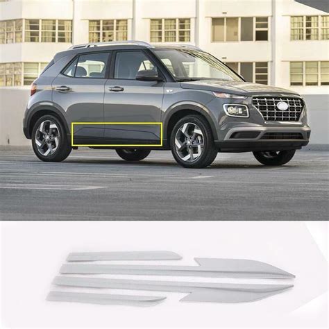 For Hyundai Venue Abs Chrome Body Door Side Molding Cover