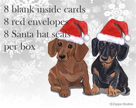 Dachshund Christmas Cards Boxed Christmas Cards Personalized - Etsy