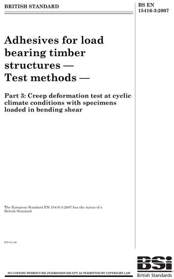 Bs En Adhesives For Load Bearing Timber Structures Test