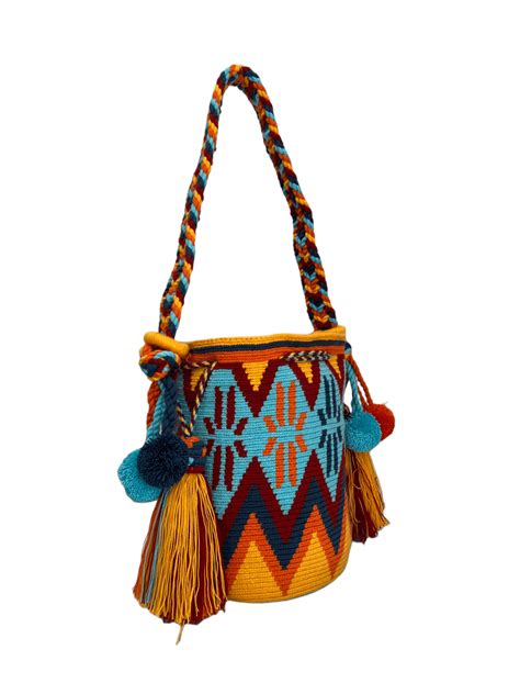 Mochila Wayuu Grande Tradicional Tipo Bolso Diseño Étnico Artesanías