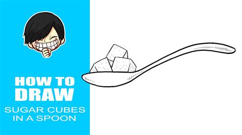 How To Draw Sugar Cubes In A Spoon Youtube