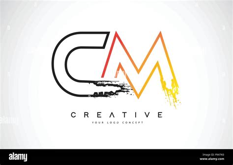 CM Creative Modern Logo Design Vetor With Orange And Black Colors