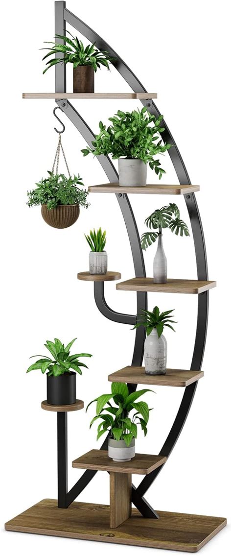 Amazon Giantex 6 Tier Metal Plant Stand Indoor 61 Half Moon