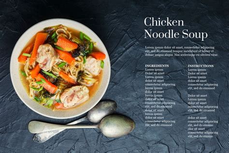 Chicken Noodle Soup Recipe Customizable Card Template Shutterstock