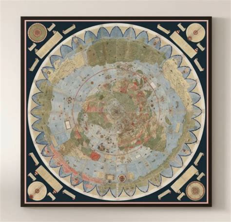 Hd Urbano Monte World Map Flat Earth Map Museum Quality Etsy