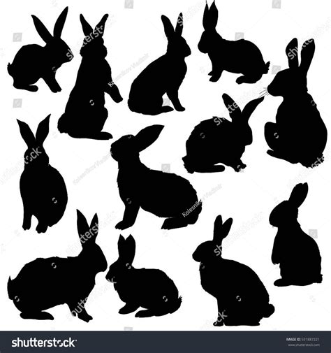 Silhouette Rabbit Vector Illustration Stock Vector (Royalty Free ...