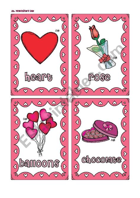 St Valentines Day FLASHCARDS 1 ESL Worksheet By Chadelel