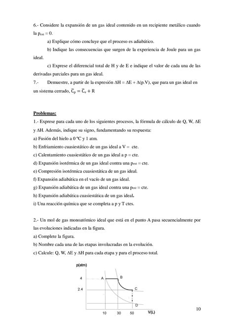 Solution Guia De Estudio Y Resoluci N Primer Principio De La Termodin