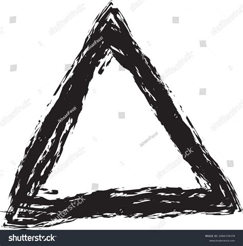 Brush Stroke Triangle Hand Drawn Grunge Stock Vector Royalty Free