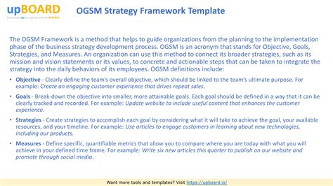 Ogsm Strategy Framework Template Ppt