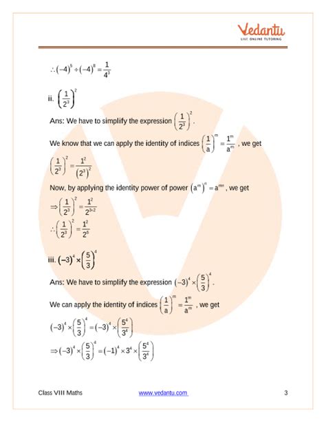 8TH MATHS PART 2 CHAPTER 2 EXPONENTS AND POWERS 1 EXERCISE 2 1