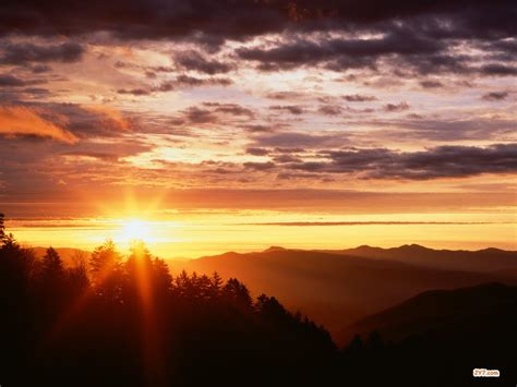 Sunrise From Newfound Gap Great Smoky Mountains Fonds D Cran