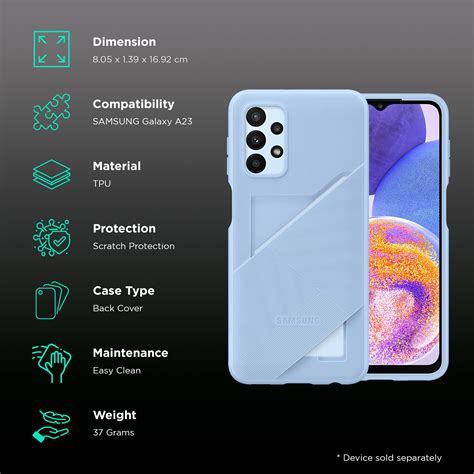 Buy Samsung Soft Tpu Back Cover For Samsung Galaxy A23 Handy Card Slot Arctic Blue Online Croma