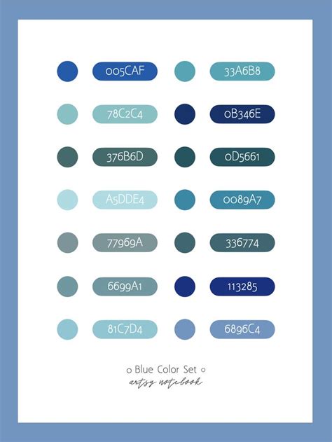 Blue Color Palette | Aesthetic Color Set | Art, Notes, Graphic Design ...