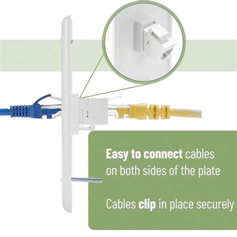 Keystone Wall Plate, 10 Pack, White Ethernet Wall Cover, Ethernet Wall Plate, Ethernet Gang Wall ...