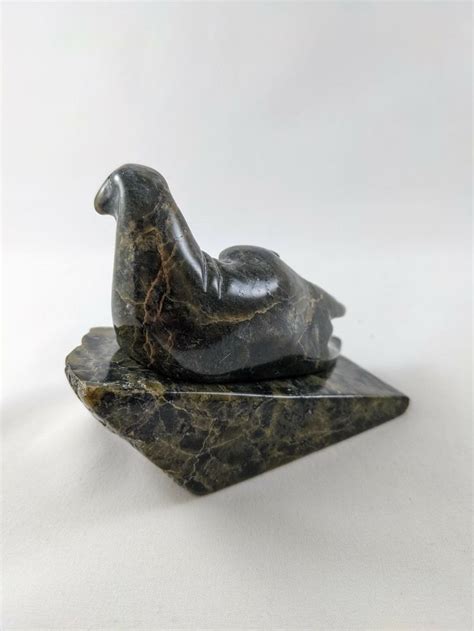 Soapstone Carving – Walrus on A Rock - Arctic Carvings in 2023 ...