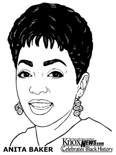 Músicos Famosos Anita Baker Dibujos para Colorear 24