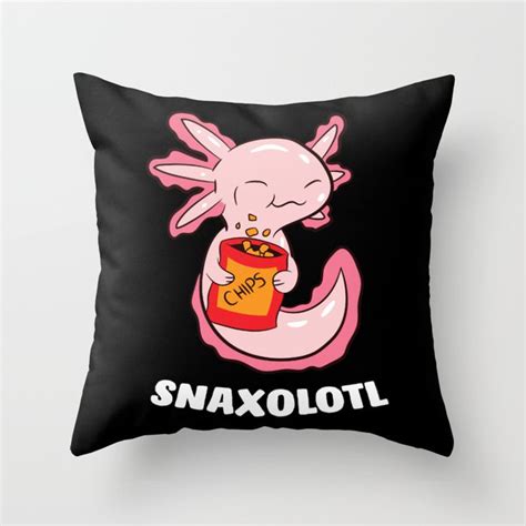 Cute Axolotl Lover Snaxolotl Kawaii Axolotl Food Sweets Throw Pillow