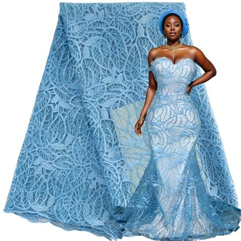 Kalume African Tulle Lace Fabric Embroidered High Quality Nigerian