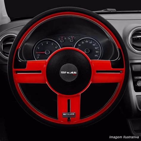 Volante Esportivo Rallye Rs Universal Preto E Vermelho Shutt Mercado